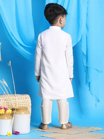Starry White – Partywear Kurta Pyjama Celebration Set
