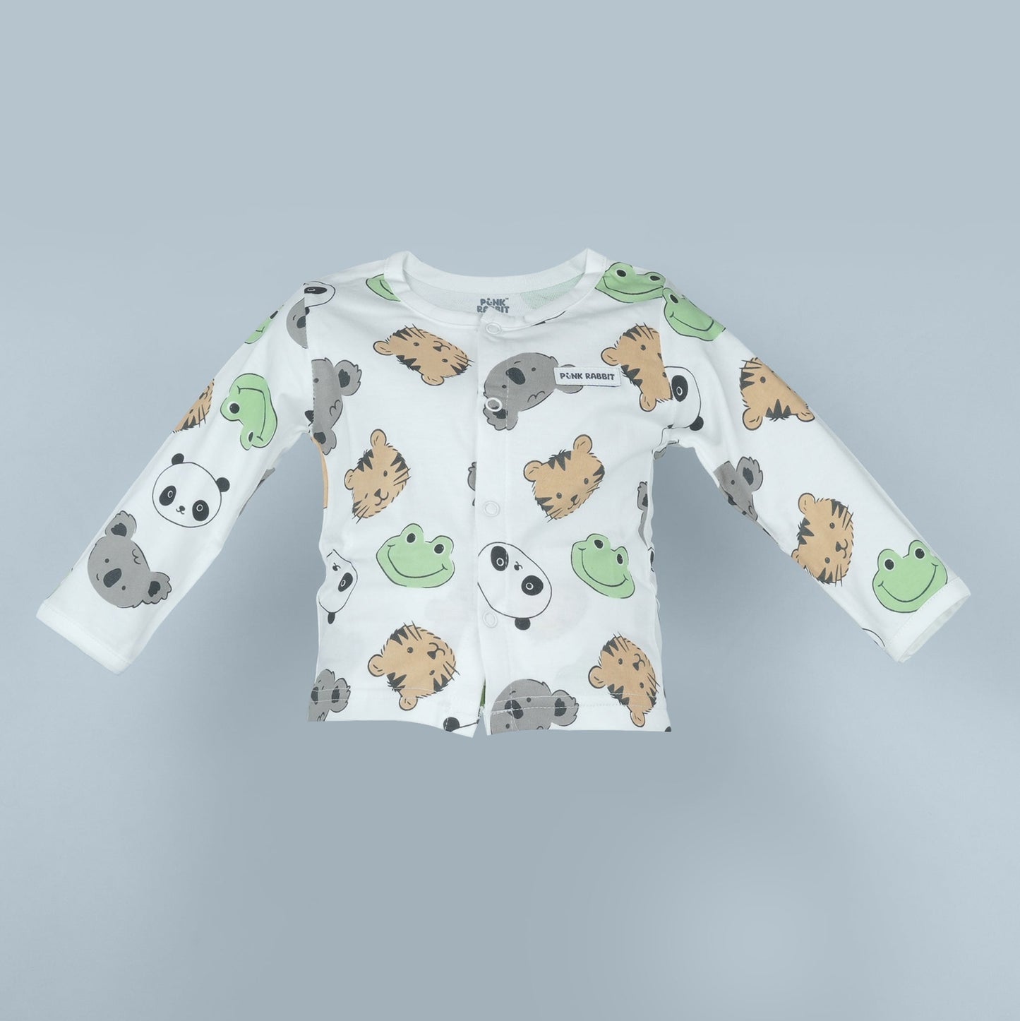 Cozy Cotton White T-Shirt & Pants Set for Kids by Pink Rabbit | Snappy Winter Essential