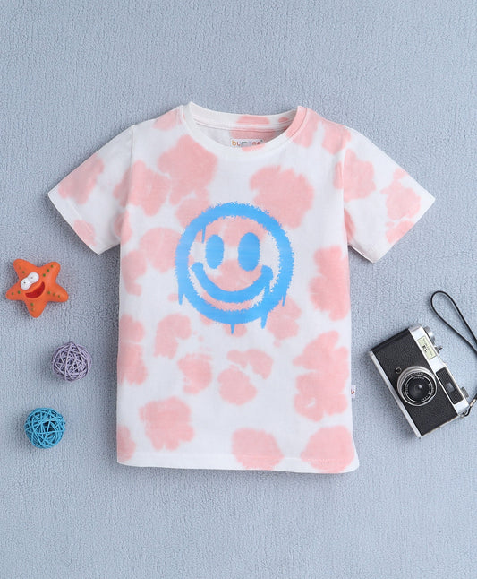 Boys’ White Cotton Round Neck Printed T-Shirt by Bumzee
