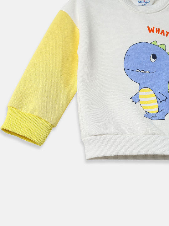 What's Up' Snap-Neck White Sweatshirt