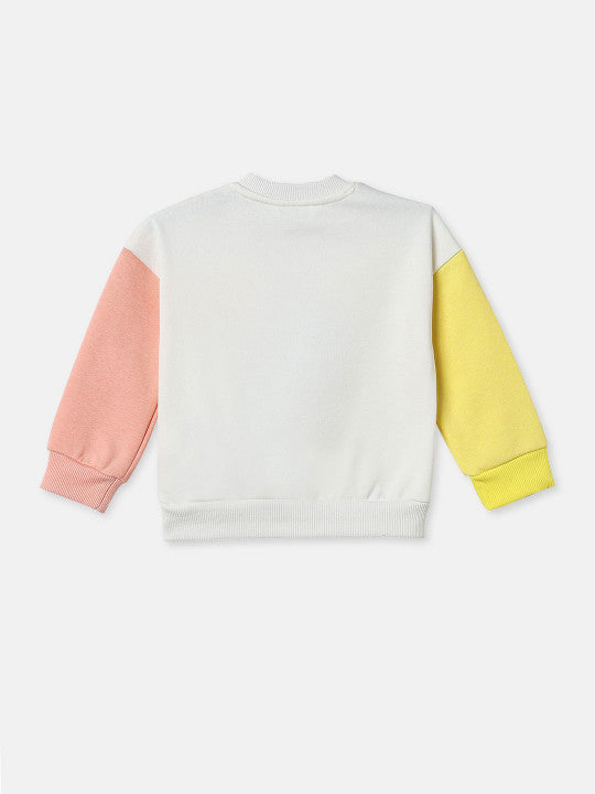 What's Up' Snap-Neck White Sweatshirt