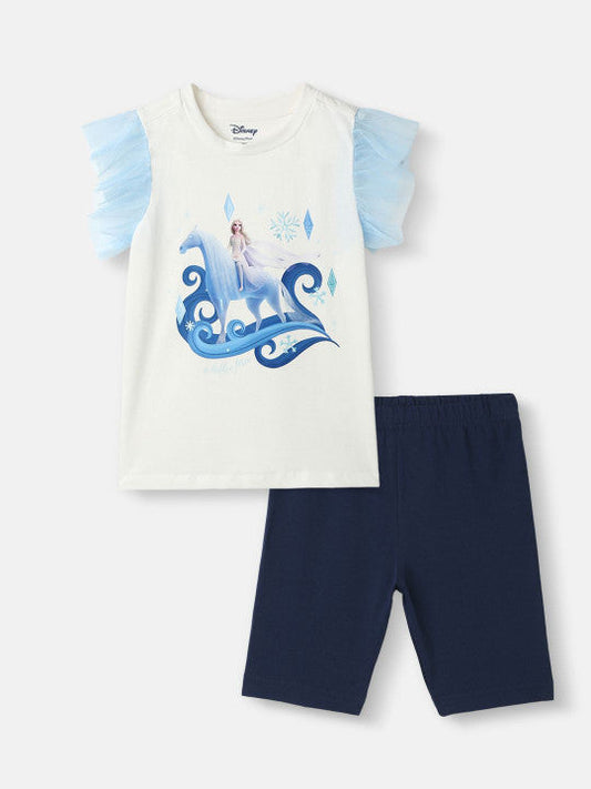 Knee-Length Shorts & Top White Set