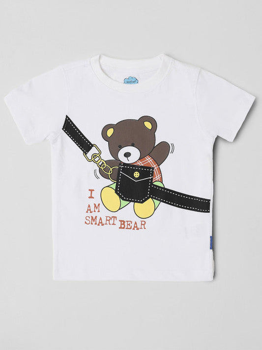 I Am Smart Bear' Denim Shorts Set