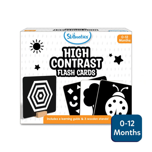 Skillmatics High Contrast Flash Cards for Babies – 60 Visual Stim Cards for Sensory & Language Development, Ages 0–12 Months