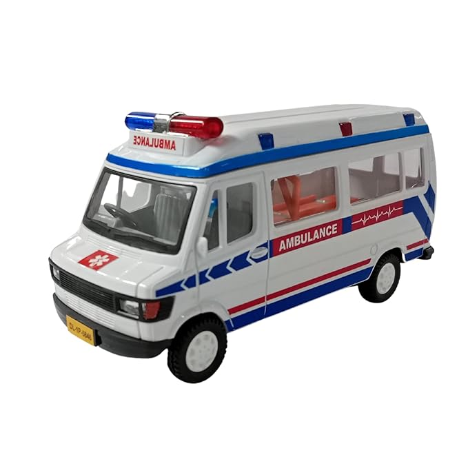 Centy Toys TMP 207 Ambulance – White Plastic Emergency Vehicle for Kids
