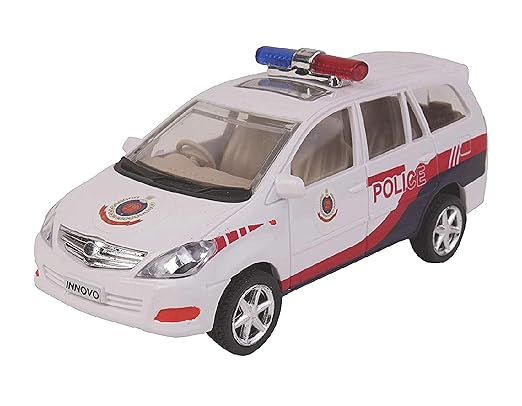 CENTY Toys Police Chase White Police car- The Delhi Police Car - with Sunroof - Realistic Alloy Wheels and Realistic Design- Pull Back Action- a Cool Police car for Kids