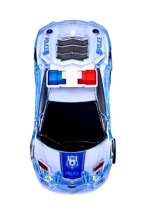 Police Friction Music and Siren Sound Police 3D Car Super Speed and Light and Music (Pack of 1)