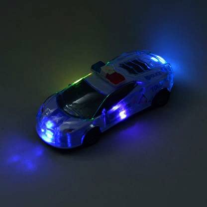 Police Friction Music and Siren Sound Police 3D Car Super Speed and Light and Music (Pack of 1)