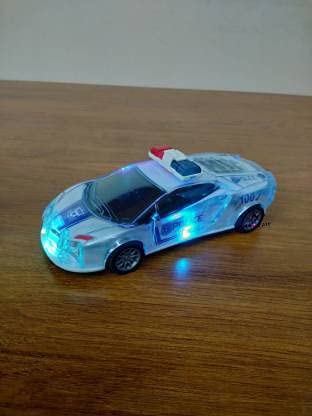 Police Friction Music and Siren Sound Police 3D Car Super Speed and Light and Music (Pack of 1)