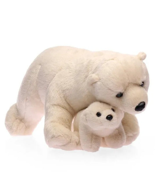WILD REPUBLIC Mom Baby Polar Bear Stuffed Animal Plush Toy Gift for Kids