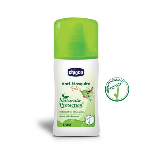 Chicco Anti-Mosquito Spray for Babies 100ml – Natural Protection, DEET-Free, Alcohol-Free, Dermatologically Tested