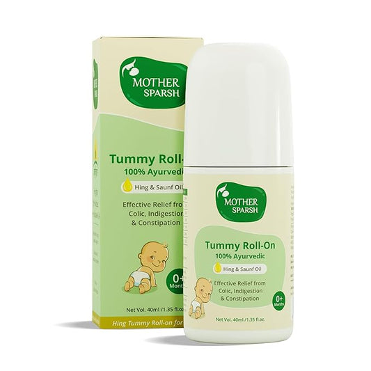 Mother Sparsh Tummy Roll-On, Colic Relief, Constipation & Indigestion, Hing & Saunf, 100% Natural, 40ml