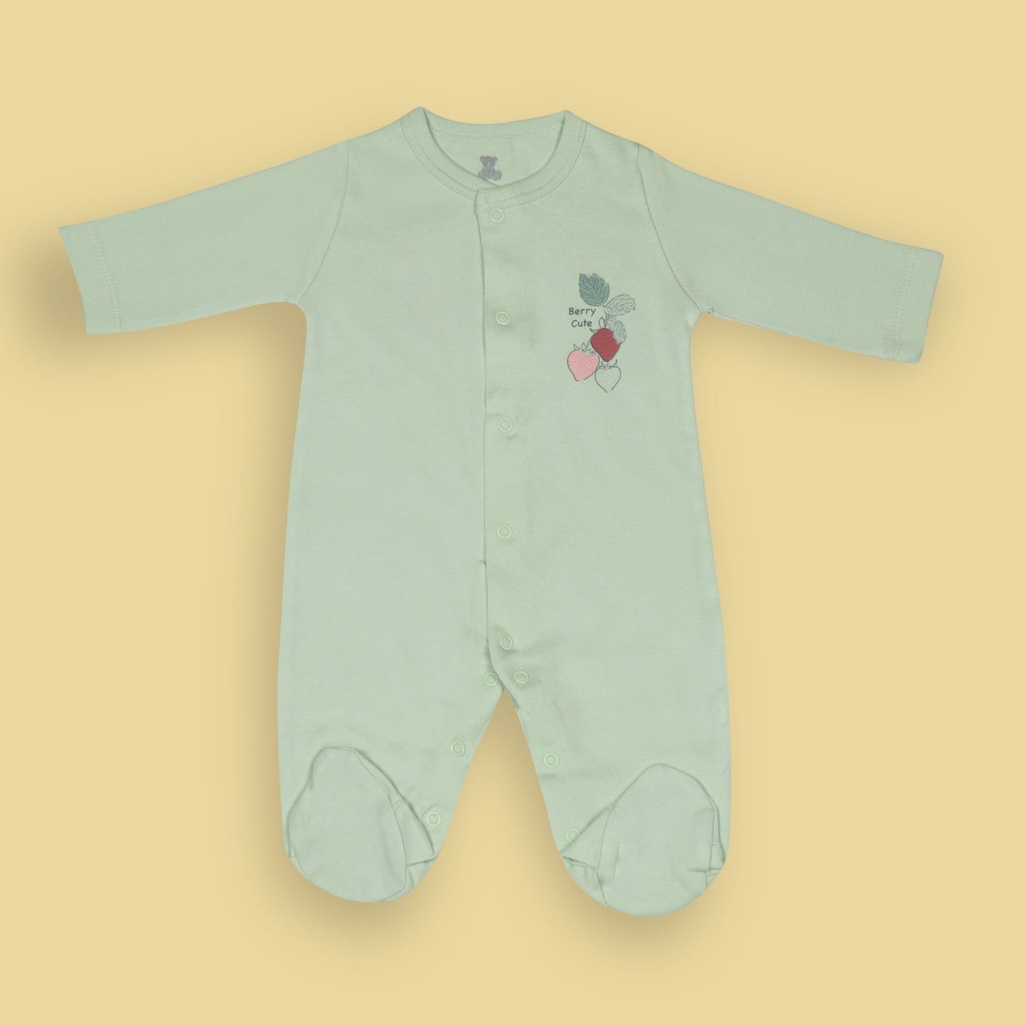 3-Piece Strawberry Print Romper Bundle – Green (Placement Print), Off White & Pink (All-Over Print) for Sweet & Cool Style