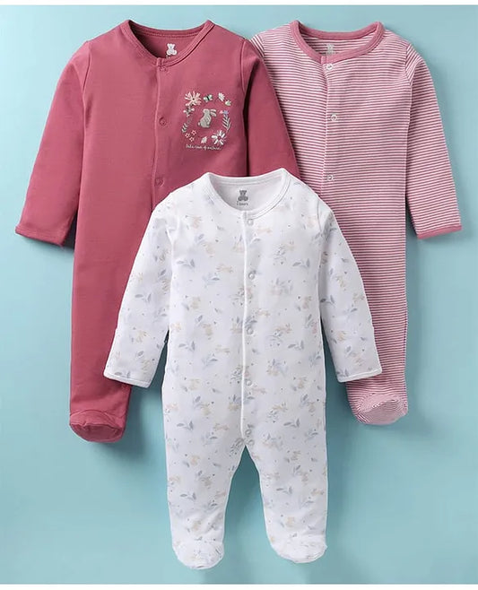 I Bears Cozy Trio: Colorful Warm Rompers for Sunny Winter Smiles