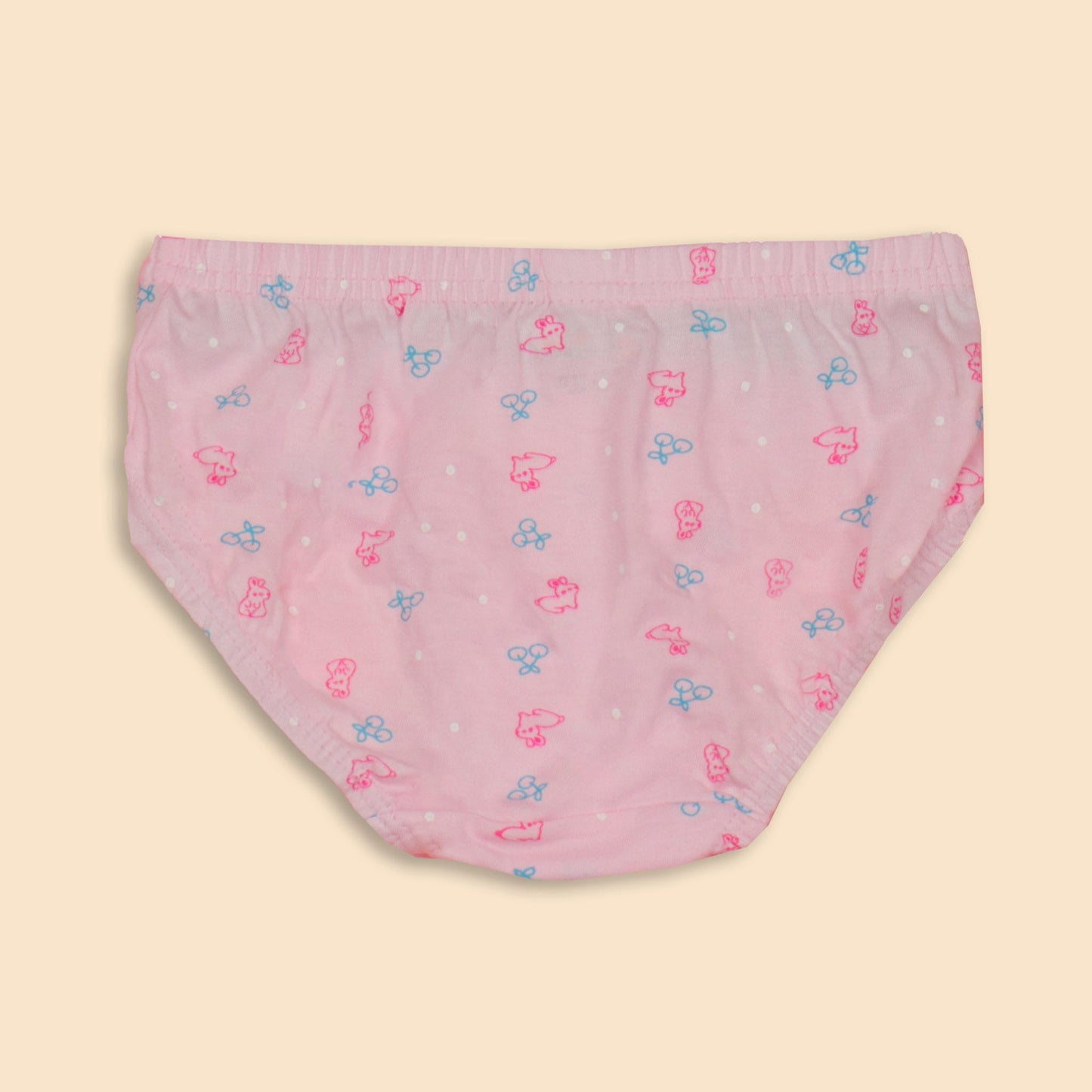 Girls’ Multi-Color Cotton Blend Panties by Body Care – 3-Pack Soft, Elasticated Waist Slip-Ons (Random colors)