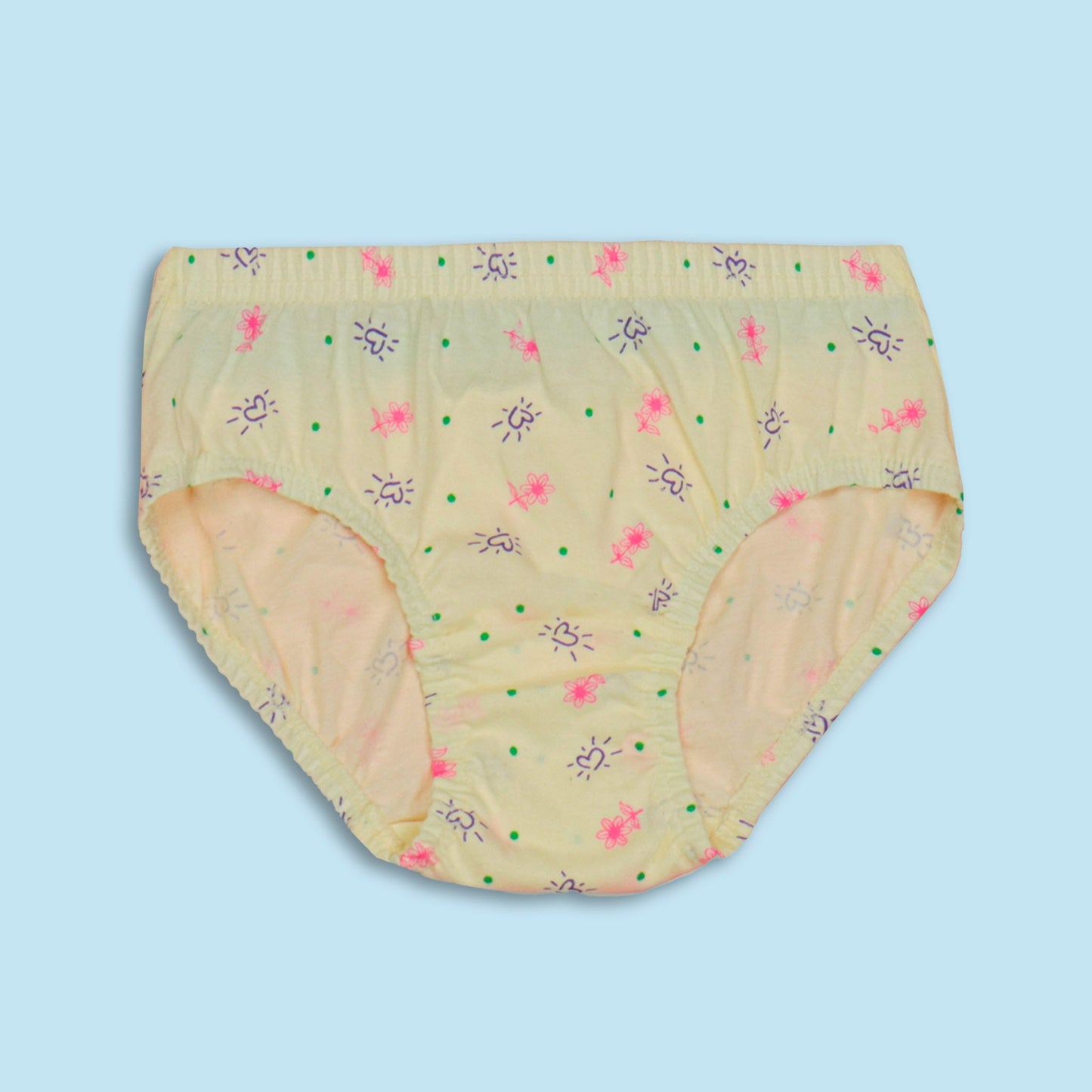 Girls’ Multi-Color Cotton Blend Panties by Body Care – 3-Pack Soft, Elasticated Waist Slip-Ons (Random colors)