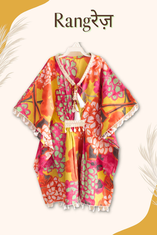 Girl's Rangrez Pure Cotton Kaftan – Breezy, Comfortable & Perfect for Summer Days