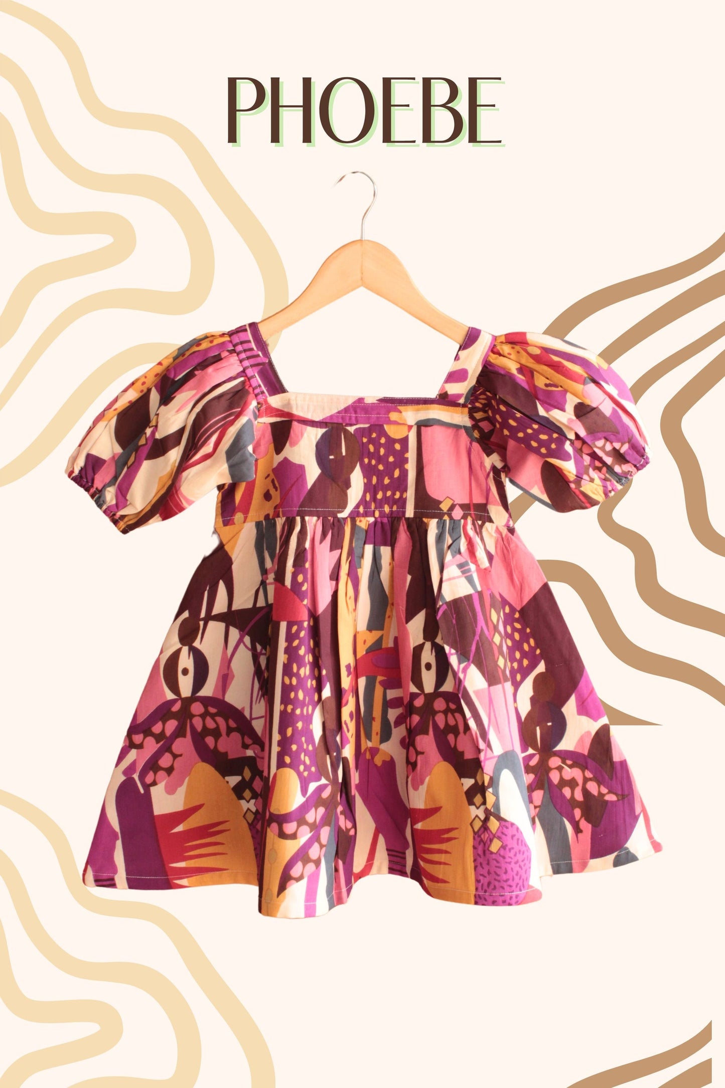 Phoebe's Purple Blossom Printed Dress for Girls – Elegant, Playful & Comfy