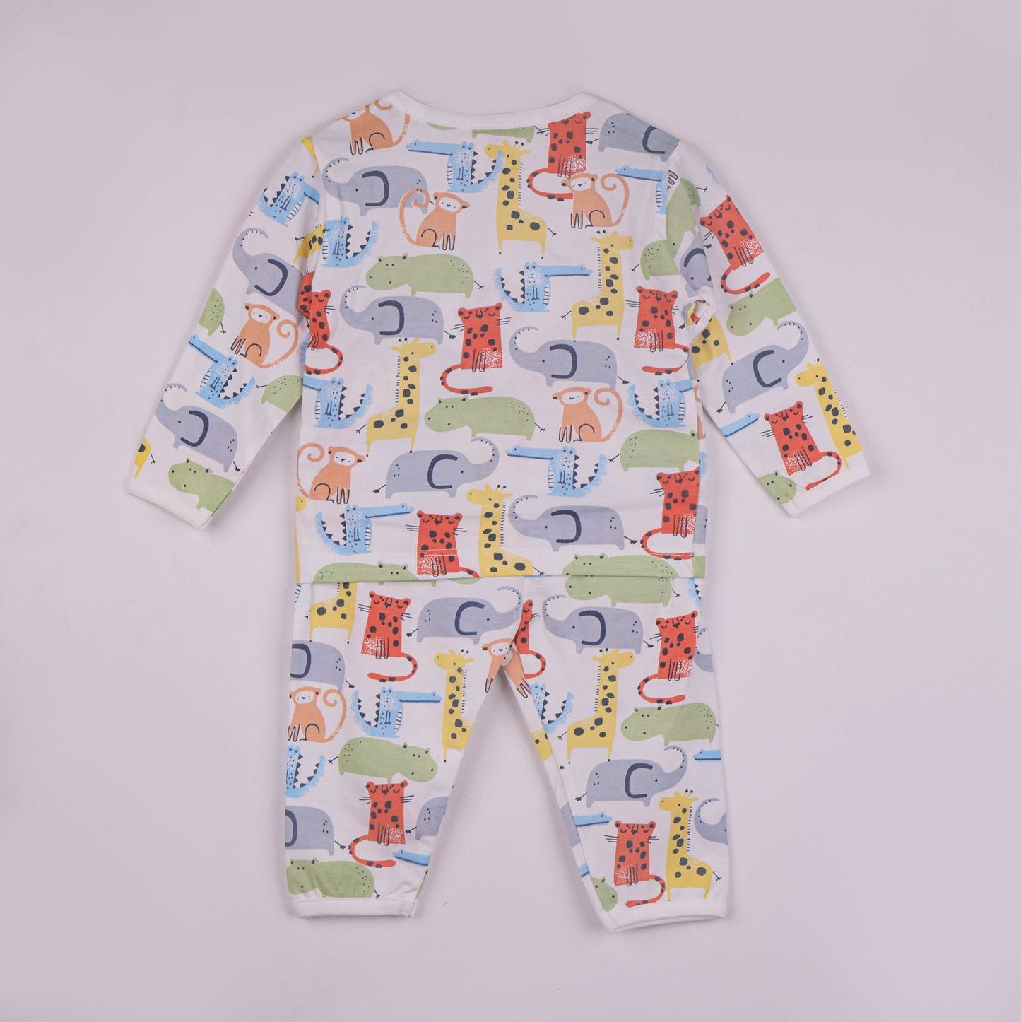 Toffyhouse Cotton Nightwear Set – Animal Print Full Sleeve T-Shirt & Pants for Kids