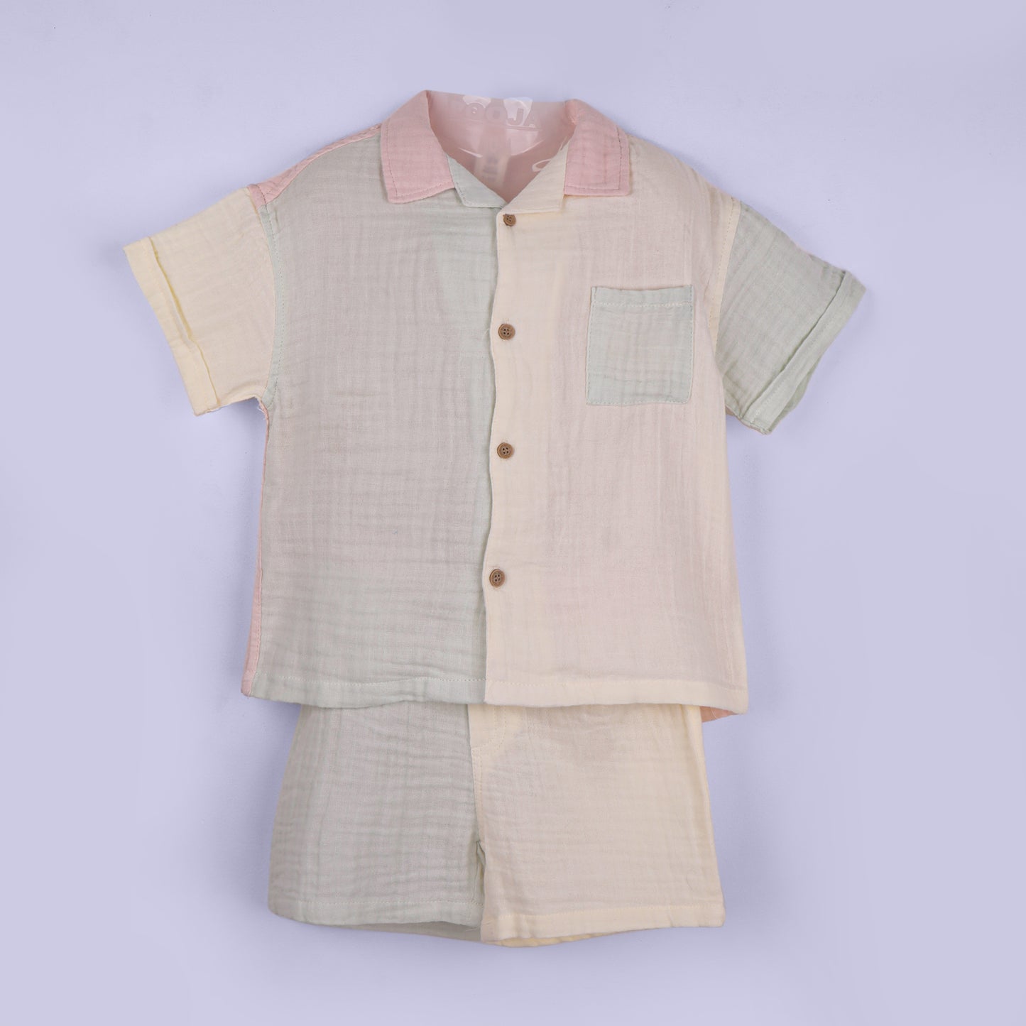 Toffyhouse Boys Cotton Shirt & Shorts Set  Polo Collar Shirt with Elastic Comfort Fit Shorts