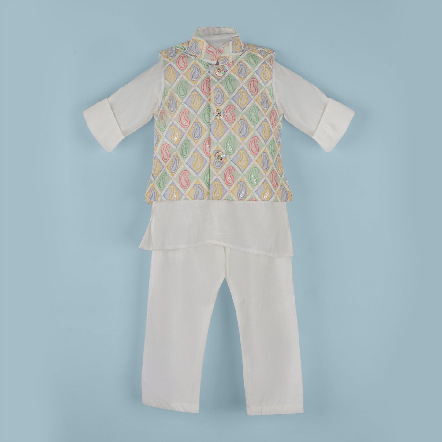Mini Showstopper – Kurta, Pyjama & Jacket by Aagam