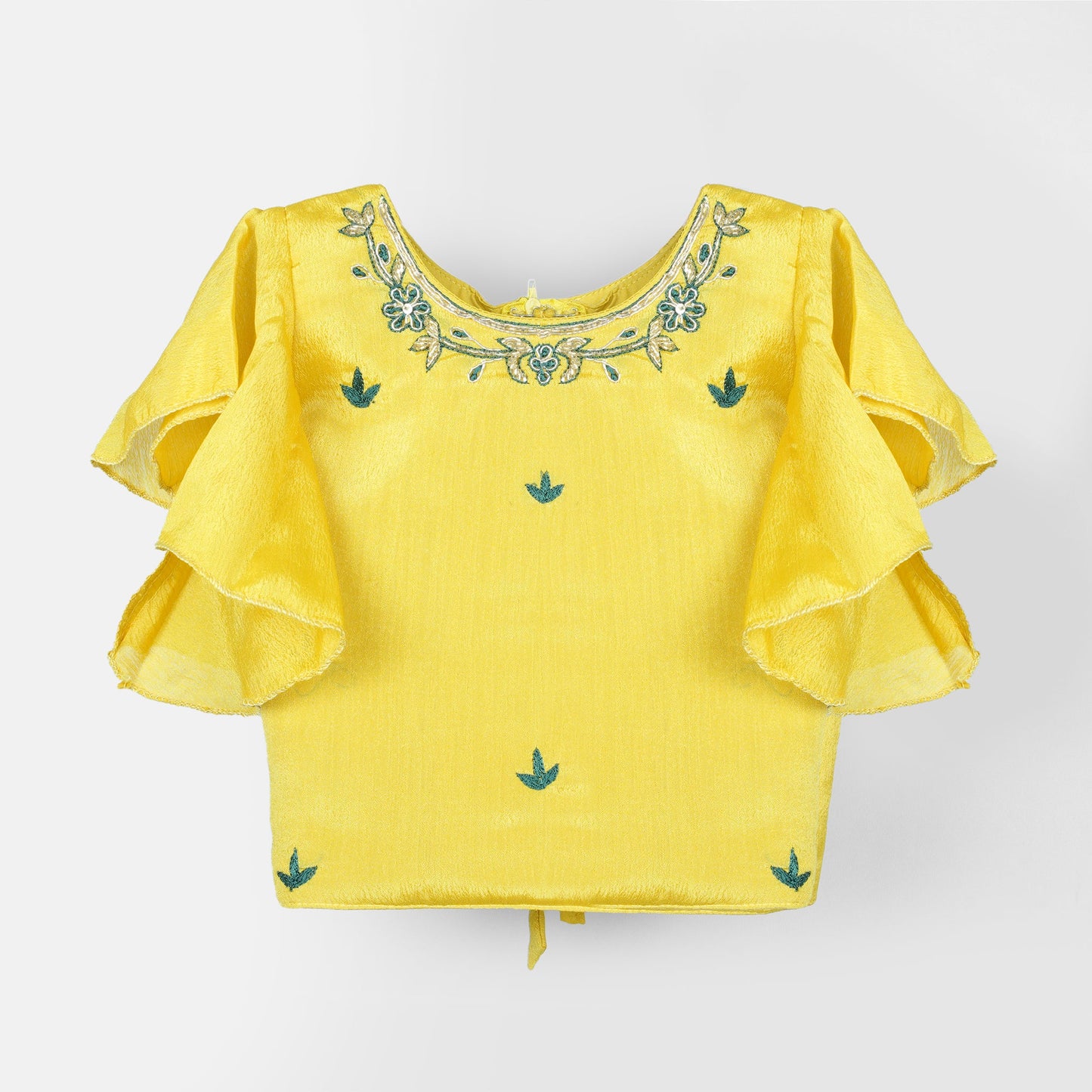 Shine All Day: Multi-Color Short Sleeve Lehenga Choli Set for Little Festival Stars