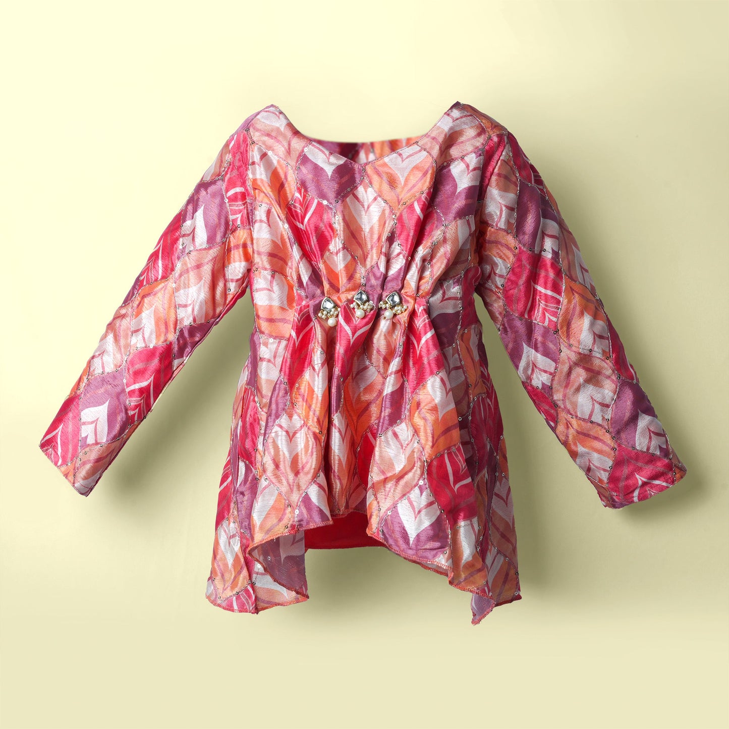 Little Star’s Festive Magic: Diva by Doll Multicolor Kurti & Sequined Sharara Set