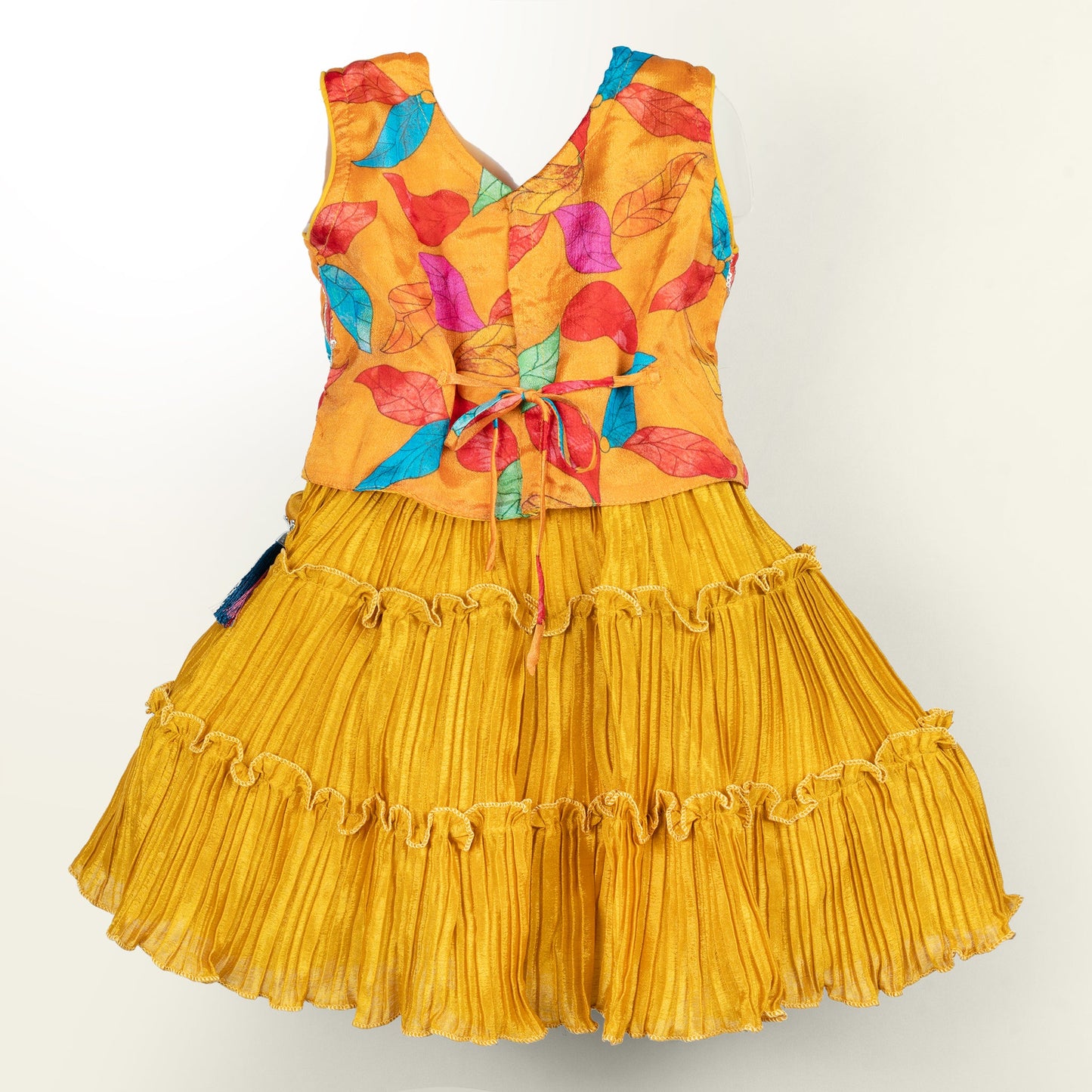 Sparkle & Shine: Girl Wear Multicolor Embroidered Choli & Flared Skirt for Party Glam