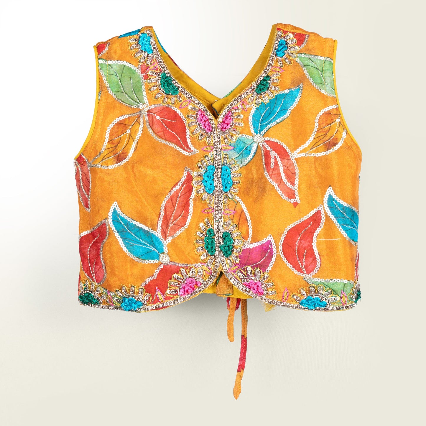 Sparkle & Shine: Girl Wear Multicolor Embroidered Choli & Flared Skirt for Party Glam