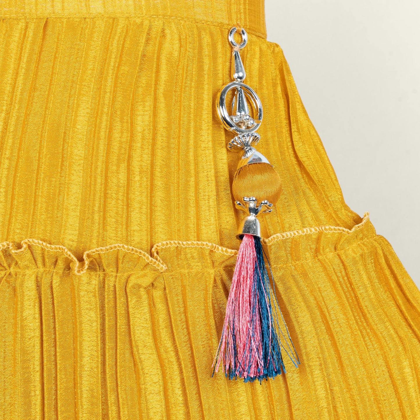 Sparkle & Shine: Girl Wear Multicolor Embroidered Choli & Flared Skirt for Party Glam