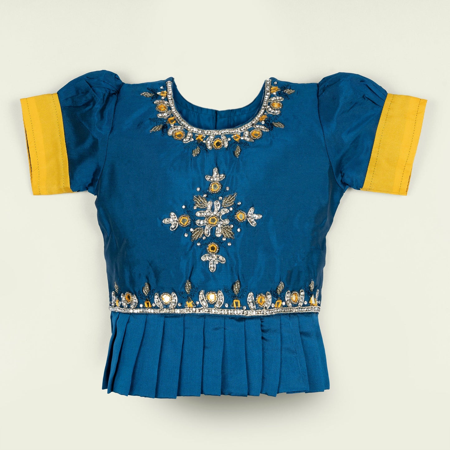 Twinkling Tides: Girl Wear Multicolor Embroidered Lehenga Choli with Rhinestones & Sugar Beads
