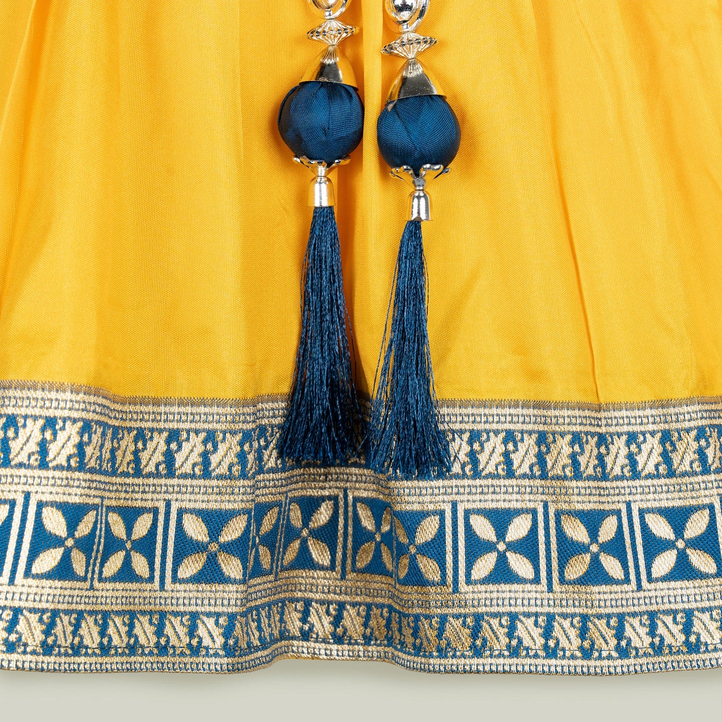 Twinkling Tides: Girl Wear Multicolor Embroidered Lehenga Choli with Rhinestones & Sugar Beads
