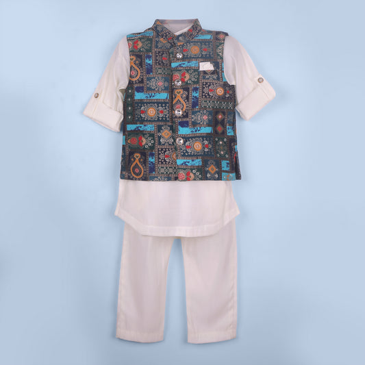 Little Collars Boys’ Traditional Outfit – Embroidered Jacket Set
