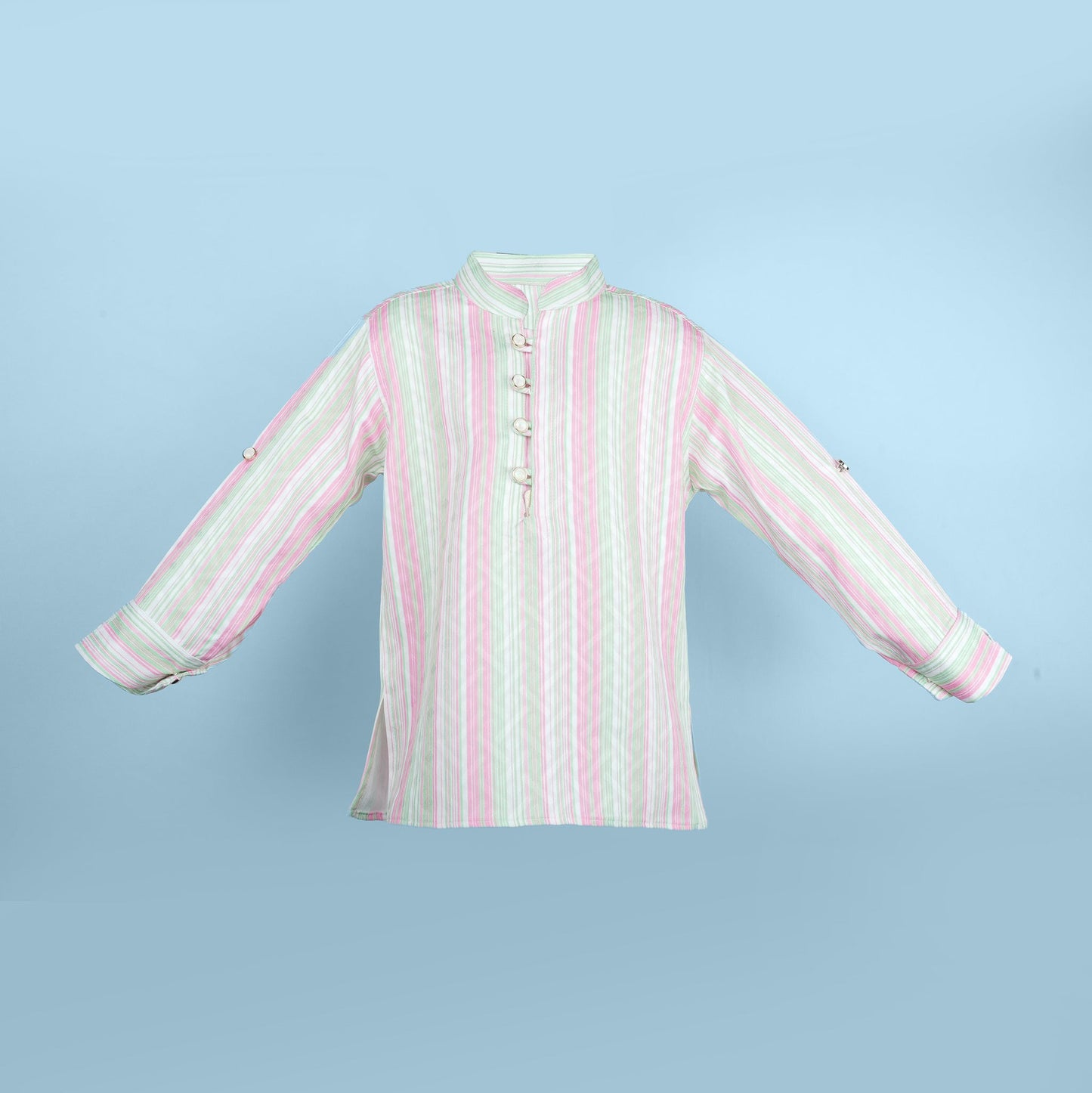 Tiny Tux Boys’ Festive Kurta Pyjama – Vibrant Multicolor Striped Design