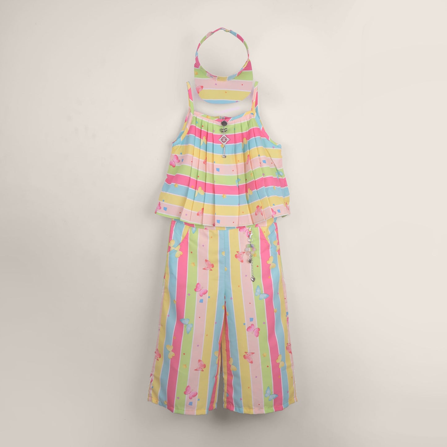 Candy Pop – Colorful Striped Jumpsuit Set