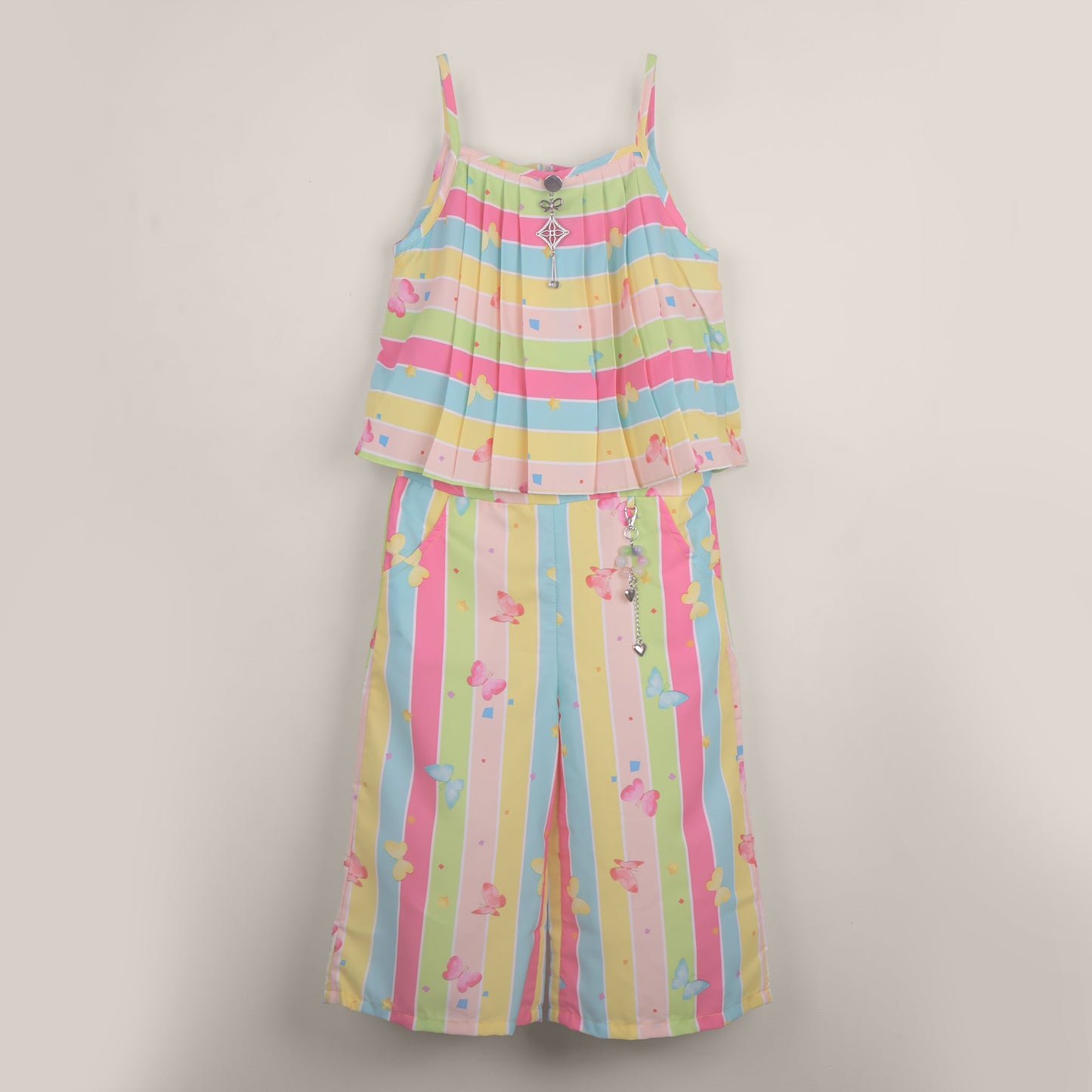 Candy Pop – Colorful Striped Jumpsuit Set