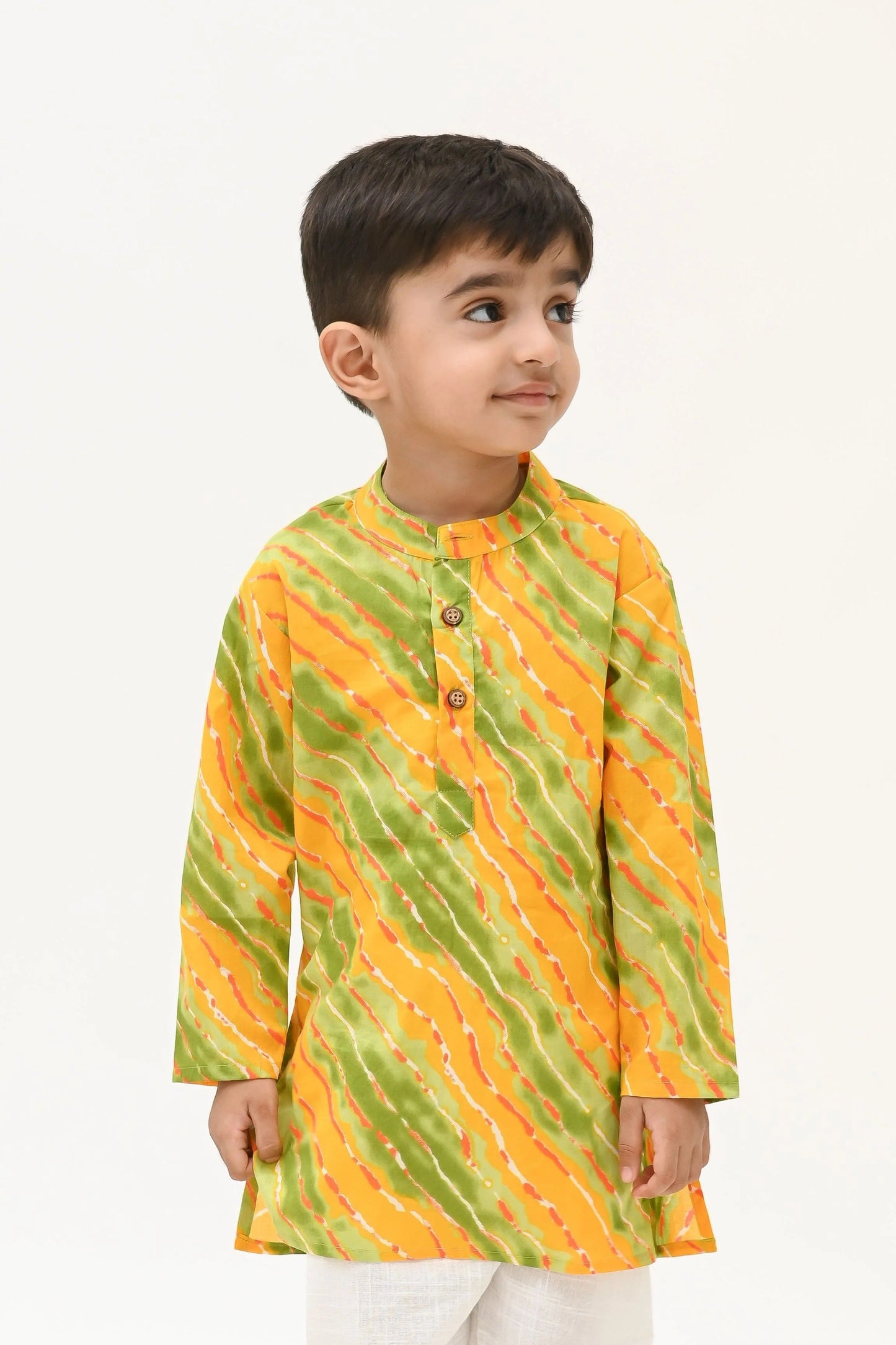 Little Trendsetter: Peekaaboo Multi Color Kurta Pyjama Set for Smart Outdoor Style