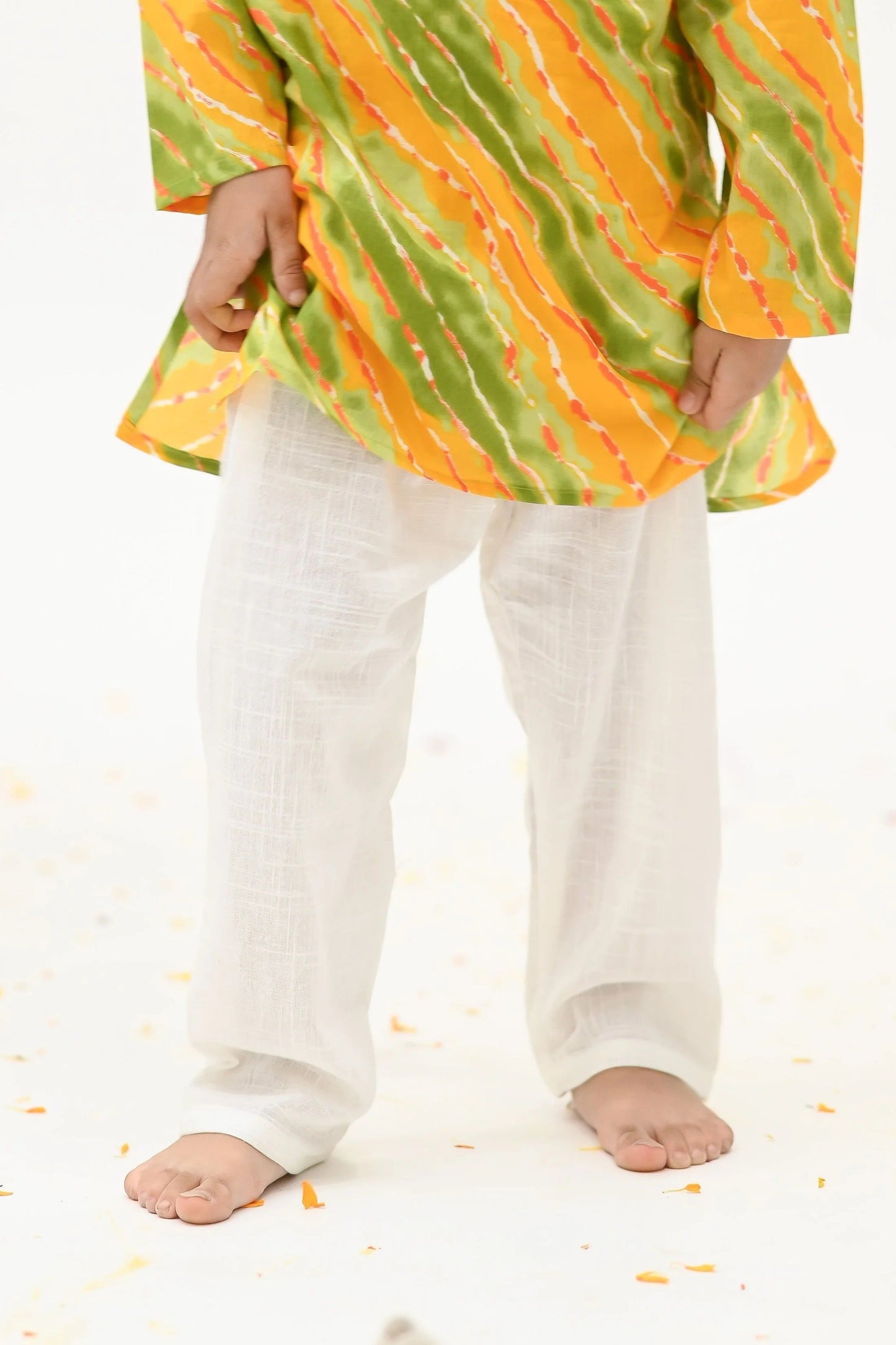 Little Trendsetter: Peekaaboo Multi Color Kurta Pyjama Set for Smart Outdoor Style