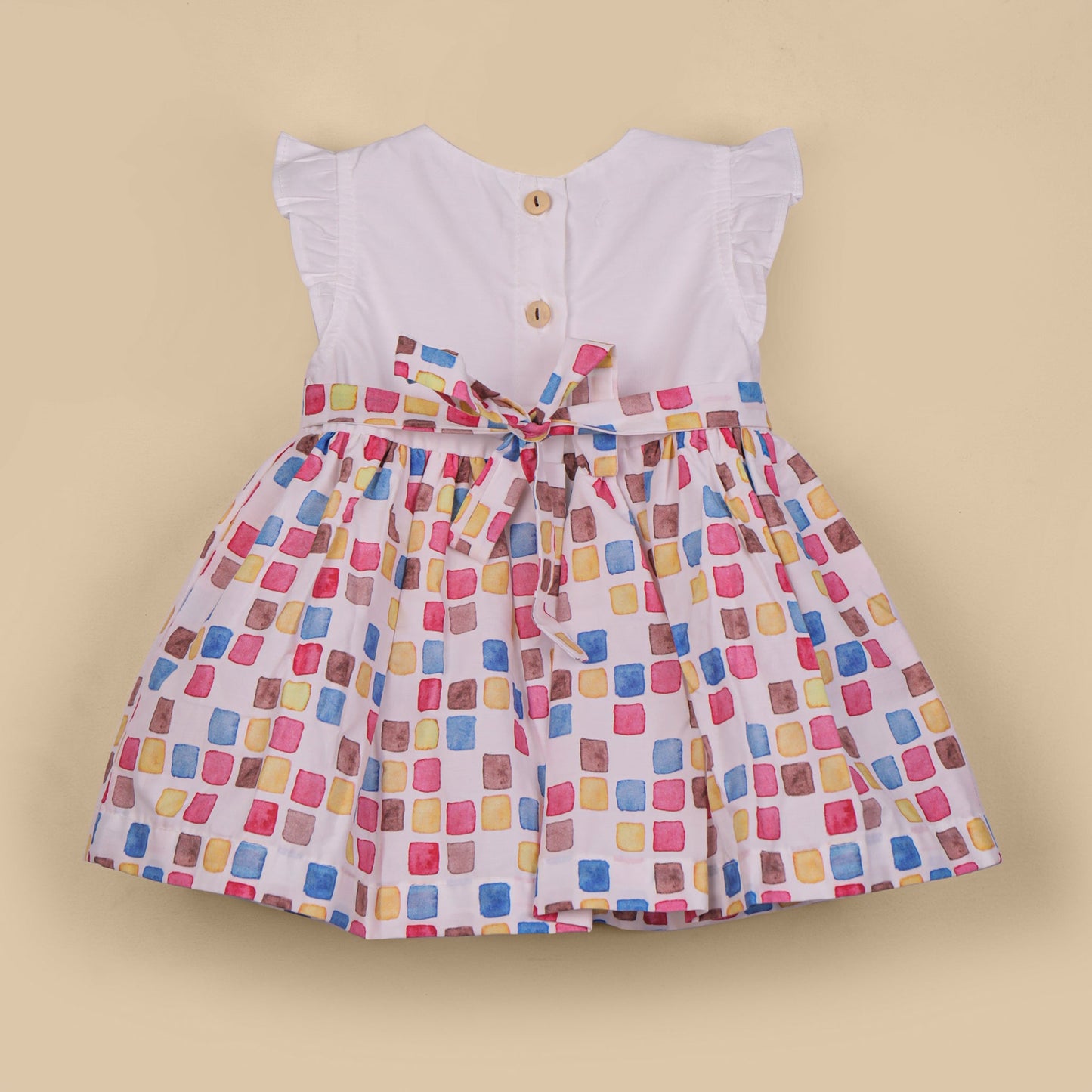 Bonjour Multi-Color Embroidered Cotton Frock – Perfect for Smart Casual & Festivals