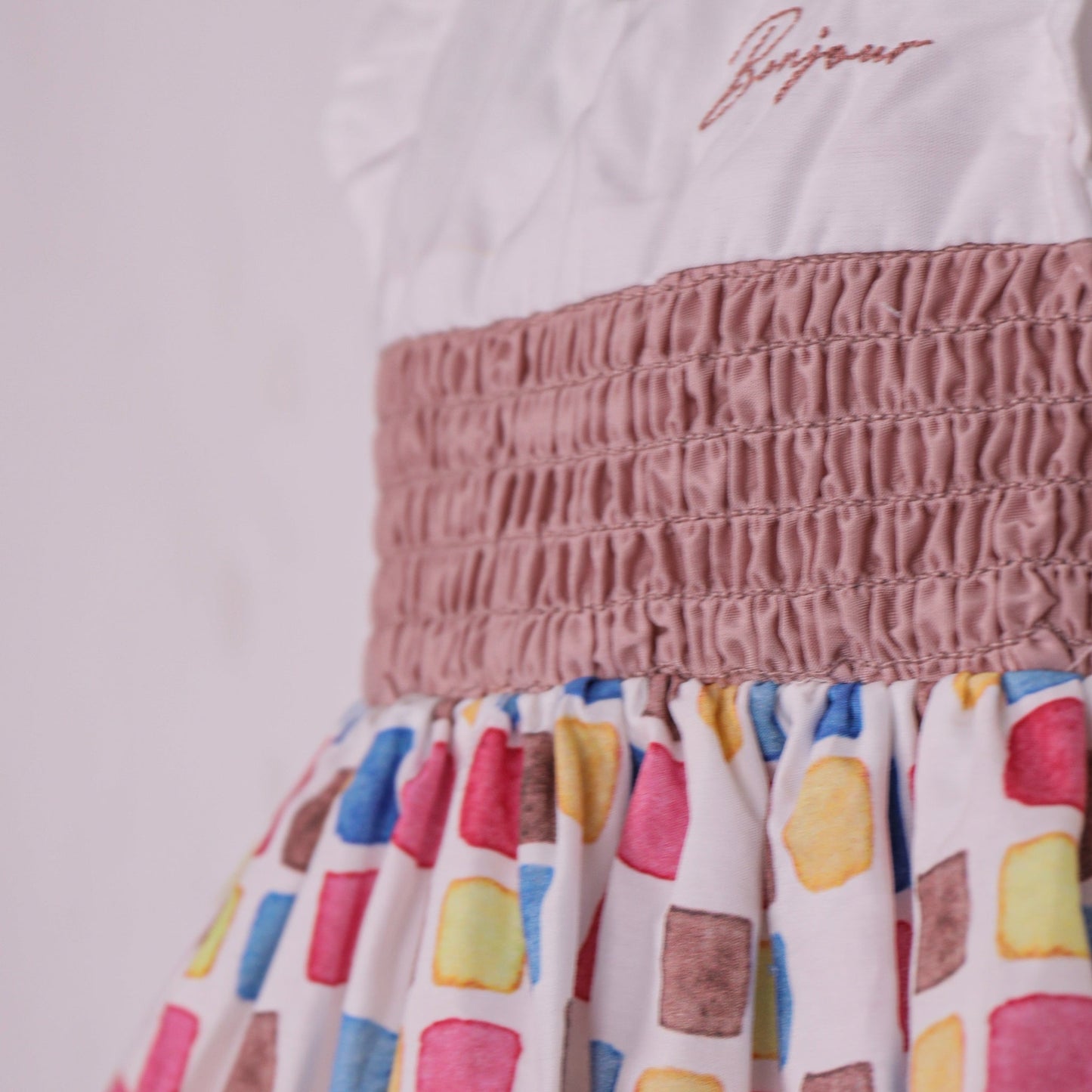Bonjour Multi-Color Embroidered Cotton Frock – Perfect for Smart Casual & Festivals