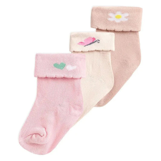 Bright Steps Multi-Color Socks – 3-Pair Mid-Ankle Placement Print Set