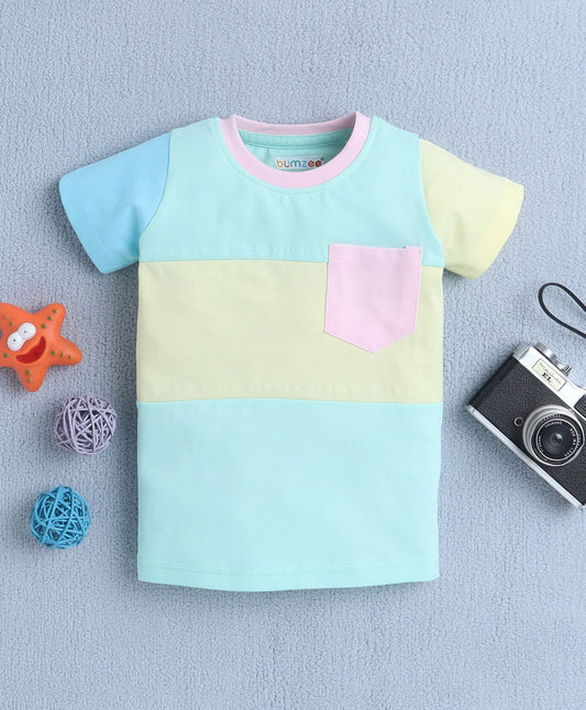 Color Pop Comfort – Bumzee Boys’ Multicolor Cotton T-Shirt