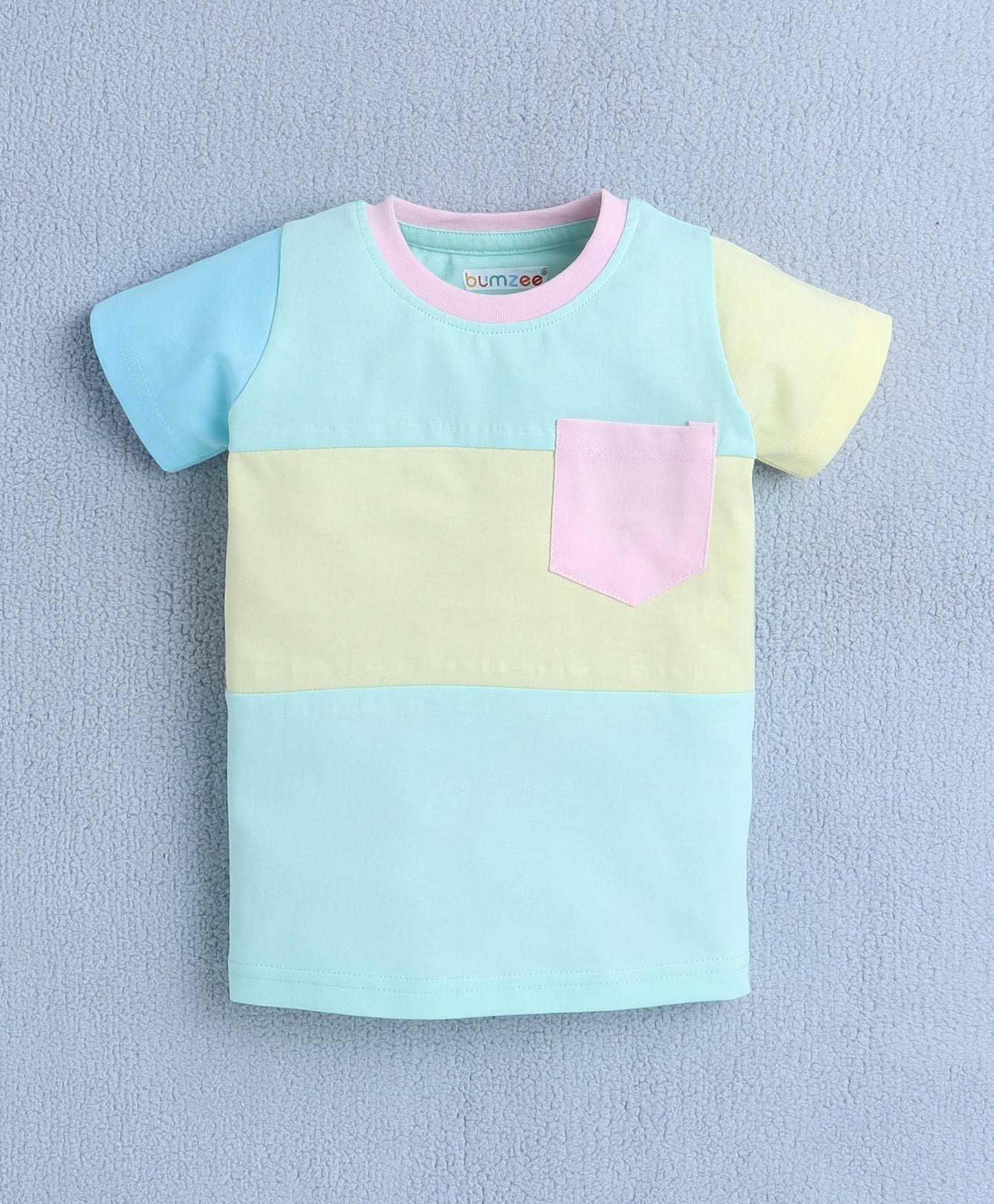 Color Pop Comfort – Bumzee Boys’ Multicolor Cotton T-Shirt