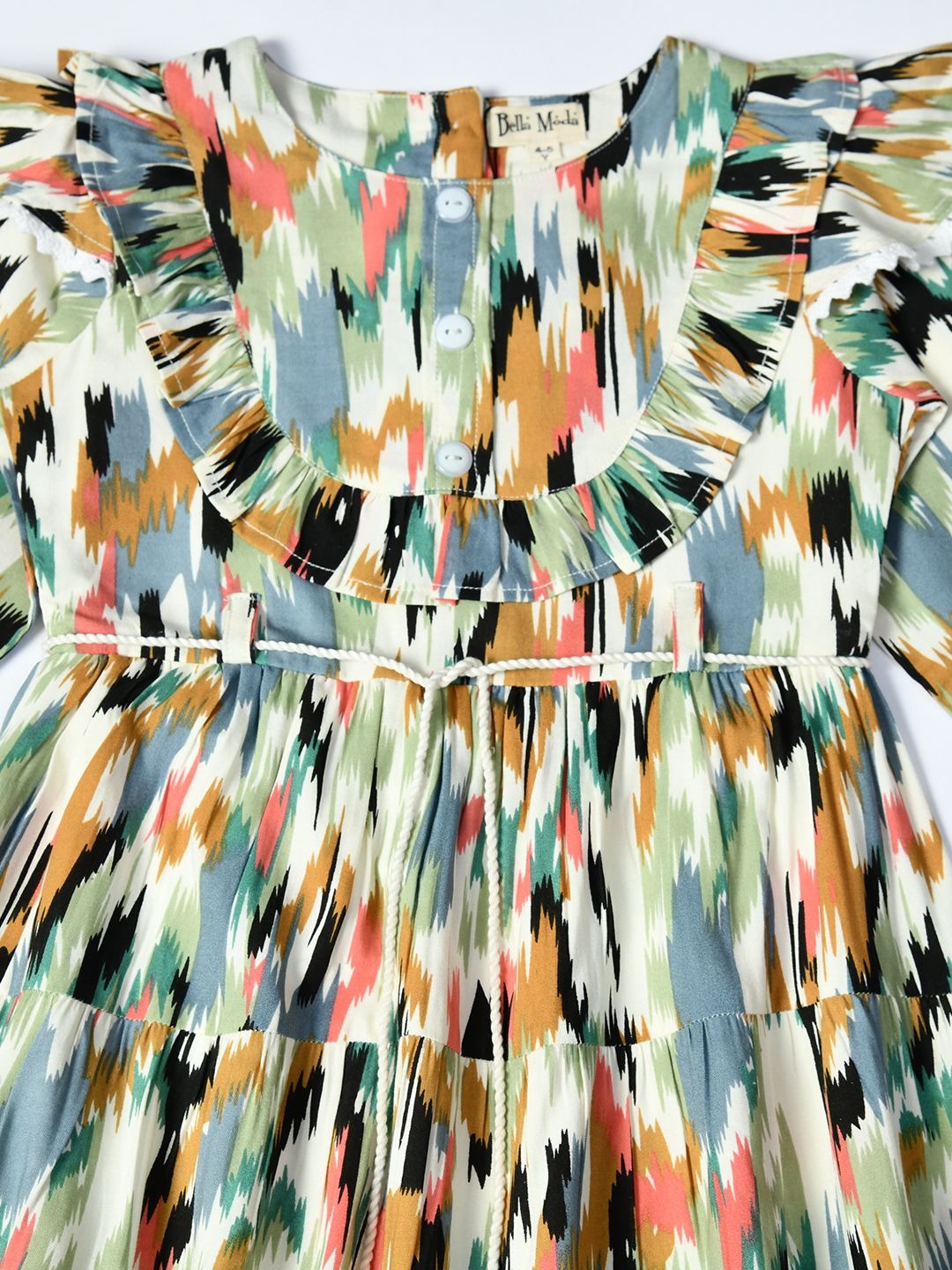 Twirl-Worthy: All-Season Cotton Party Dress with Back Button Closure