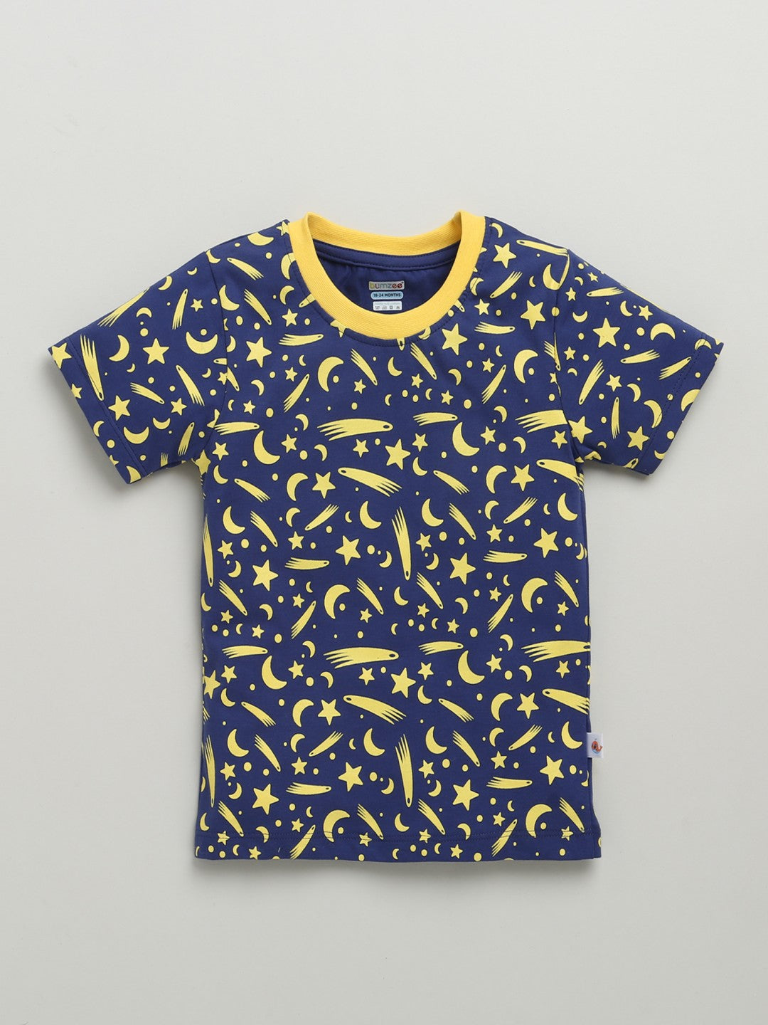Bumzee’s vibrant boys’ T-shirts: comfy cotton, half sleeves, and all-over basketball fun!