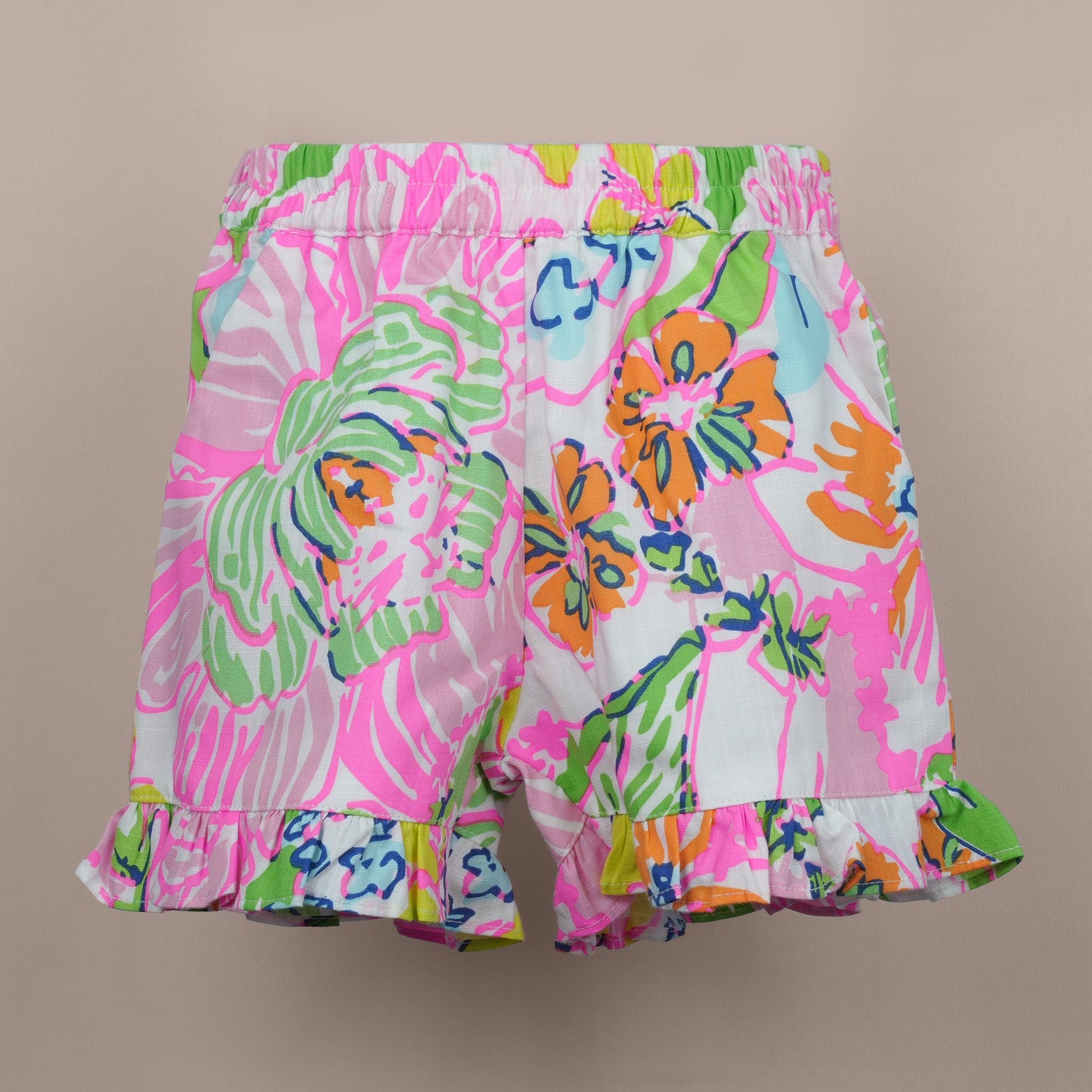 DW Girl's Multi-Color Shoulder Strap Top & Shorts Set