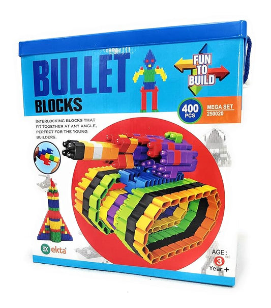 EKTA Bullet Blocks 400PCS – Creative Building Set for Kids | Colorful, Safe & Educational Fun