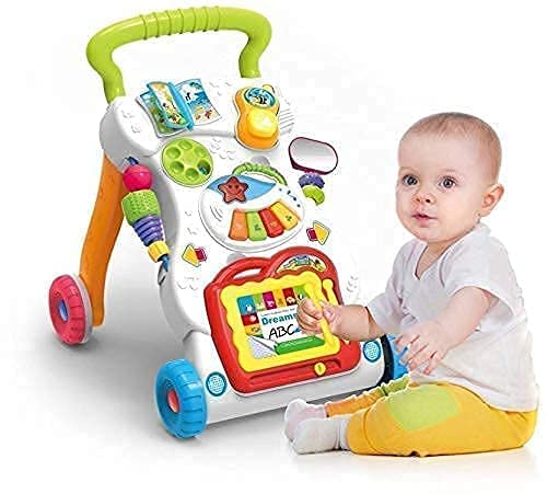 Kid Toy Children Musical Walker Push & Pull Toy for Toddlers & Kids Baby Activity Walker Toy Comes with Two Patterns Sit and Play Stand and Walk (Multi)