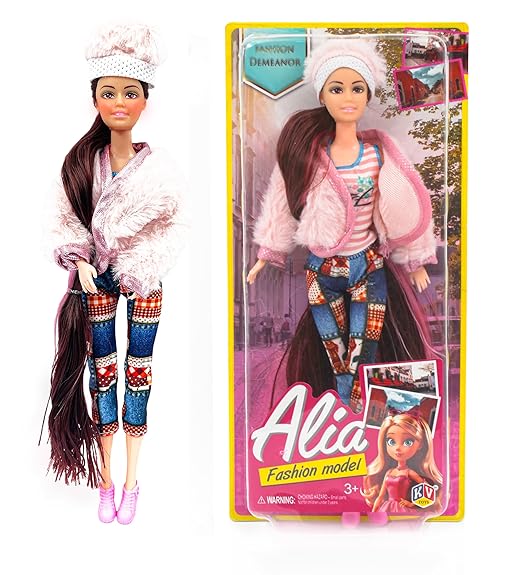 Alia Doll Set Ultimate Doll Collection Featuring Fashion Model Set with Accessories Like furr Jacket Cap Suitable for 3years and Above (Fashion Model)