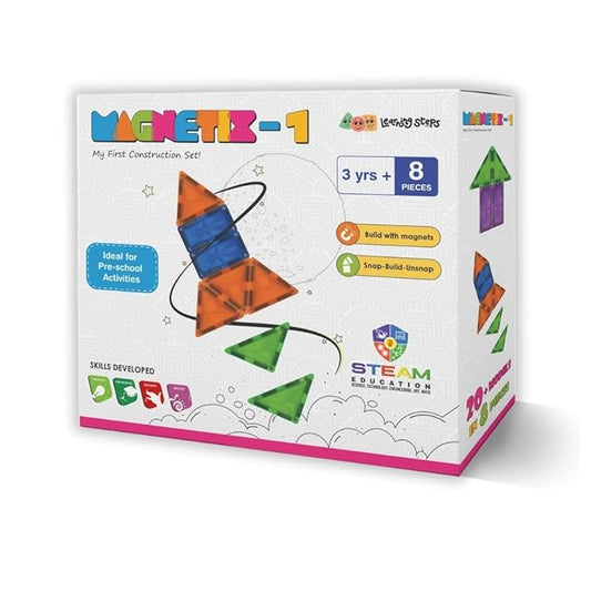 Ignite Creativity with Magnetix-1 – 8-Piece Magnetic Building Set for Ages 3+ | Build 20+ Models, Boost Cognitive Skills & Imaginative Play